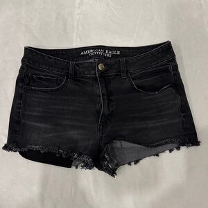 AMERICAN EAGLE OUTFITTERS HI RISE SHORTIE DENIM JEAN SHORTS SIZE 12